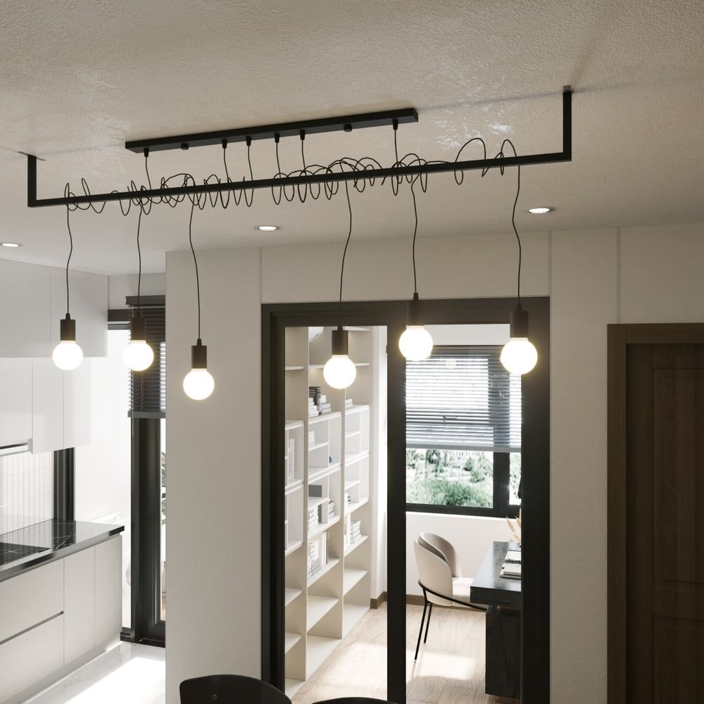 Stunning Salamanca Chandelier: Modern Design, E27, Fabric & Steel
