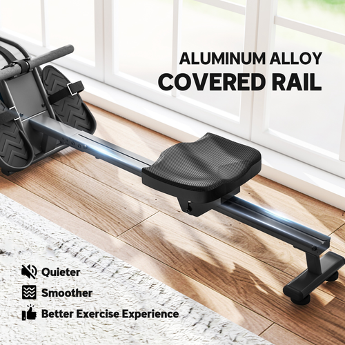 SPORTNOW Water Rowing Machine with Adjustable Resistance, Vertical Storage