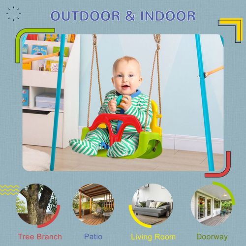 Outsunny 3 in 1 Kids Swing Seat, Adjustable Toddler Swing Chair, Green