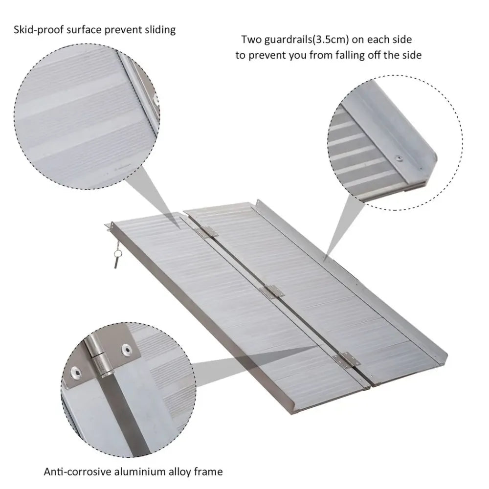 Portable Folding Wheelchair Ramp Scooter Mobility Stars w/ Carry Handle 4 Sizes