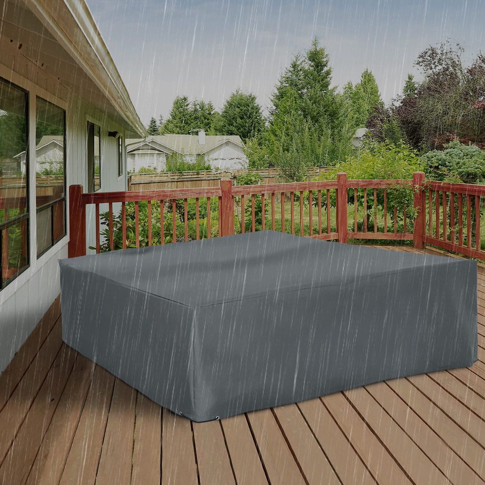 Premium 275x205cm Garden Furniture Cover: Water & UV Resistant Oxford Fabric