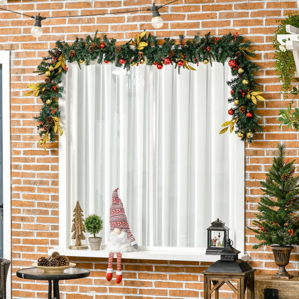 2.7M Artificial Christmas Garland Pine Cones Deco Home Fireplace Doors