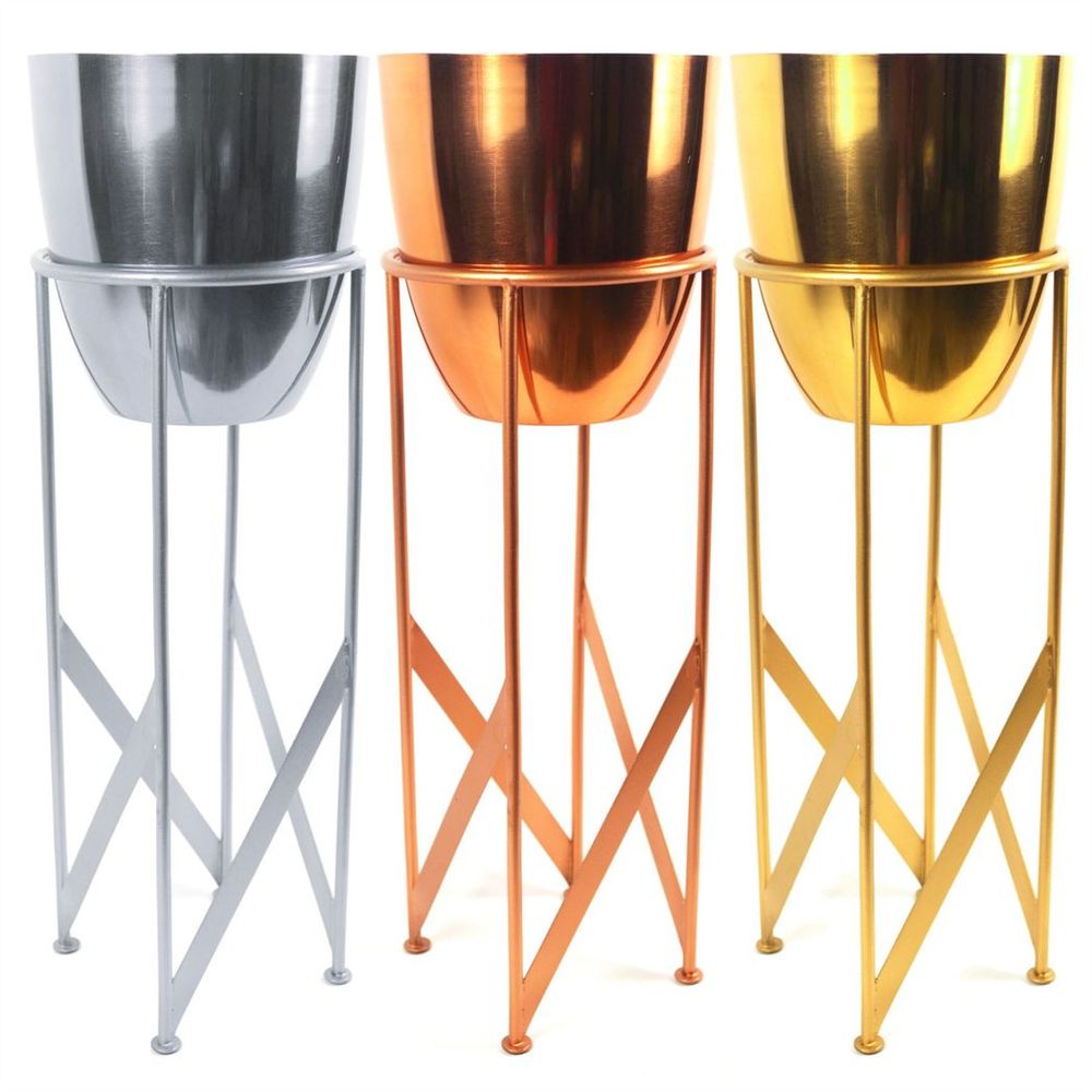 Handcrafted 55cm Copper Planter Set