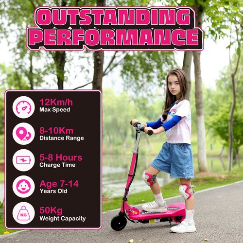 HOMCOM Folding Kids Electric Scooter for 7-14