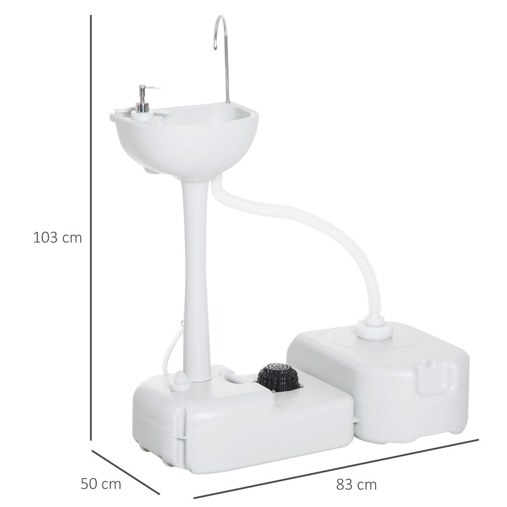 Portable Hand Wash Sink - 24L Water Tank - Outdoor - High Quality - Sturdy & Durable - Easy to Carry - Perfect for Camping