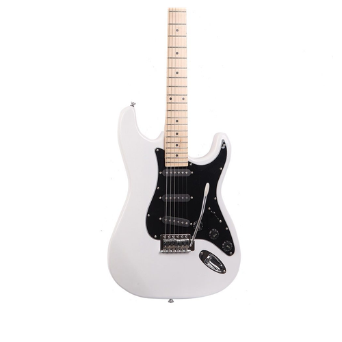 Glarry GST Stylish Electric Guitar Kit with Black Pickguard White