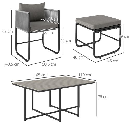 Outsunny Rattan Dining Set, Garden Table & Chair Sets w/ Space-saving Design
