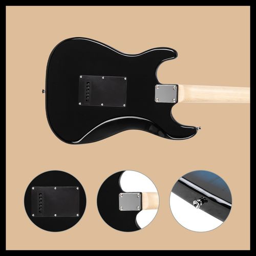 Glarry GST Stylish Electric Guitar Kit with Black Pickguard Blue Color