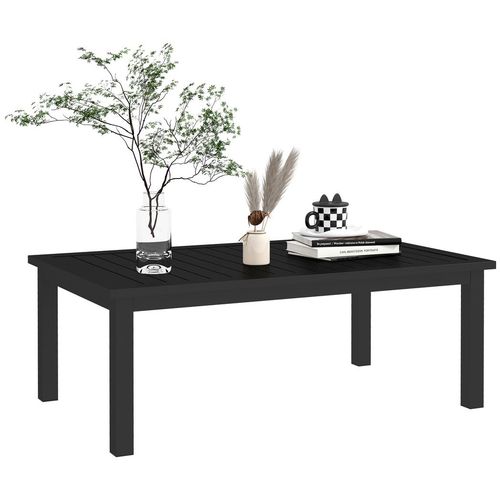 Outsunny Aluminium Outdoor Coffee Table Patio Table, Black