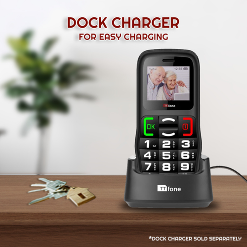 TTfone TT220 Big Button Mobile with Mains Charger, EE Pay As You Go