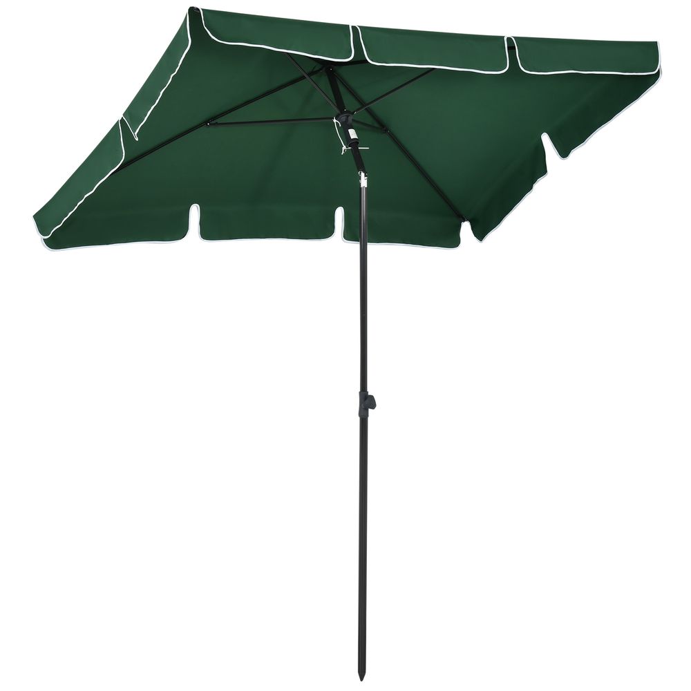Premium Aluminium Sun Parasol - Strong, Adjustable, 2x1.25m Rectangular - Great for Gardens and Patios