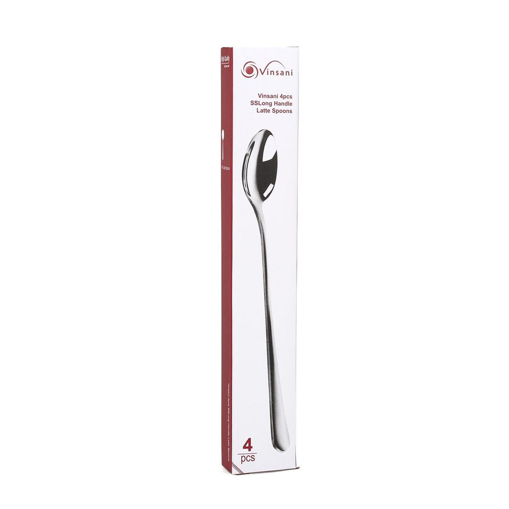 Elegant 8pc SS Long Handle Latte Spoons - Top Quality for Kitchen, Hotel, Restaurant - Perfect Gift!