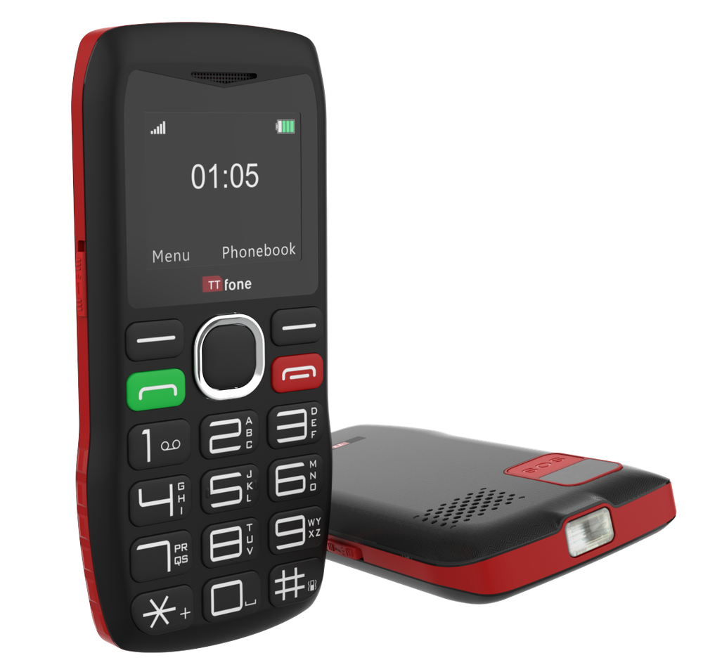 TTfone TT880 Easy-to-Use Big Button Mobile, O2 SIM, USB C Cable