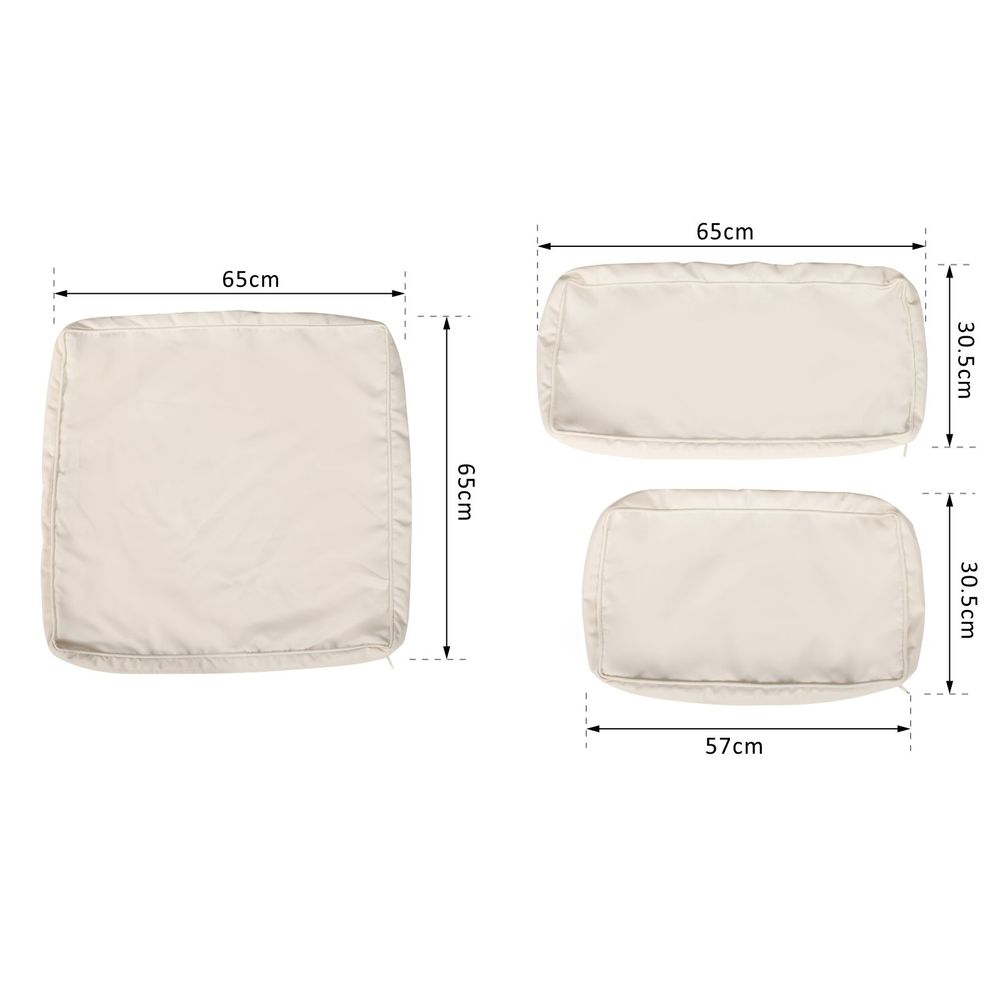 12-Piece Cushion Cover Replacement for Outdoor Garden Rattan Furniture Beige