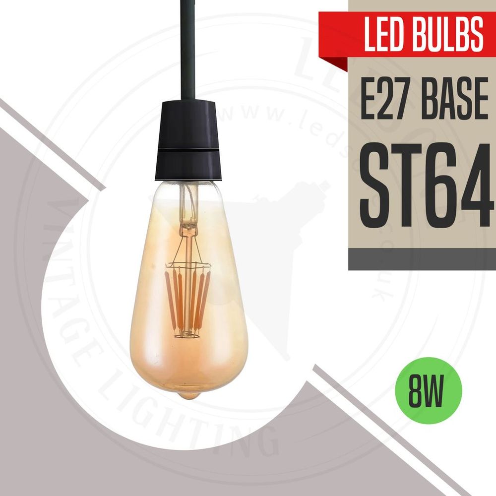 E27 ST64 Vintage LED Dimmable Bulbs, 8W Edison Light Bulb