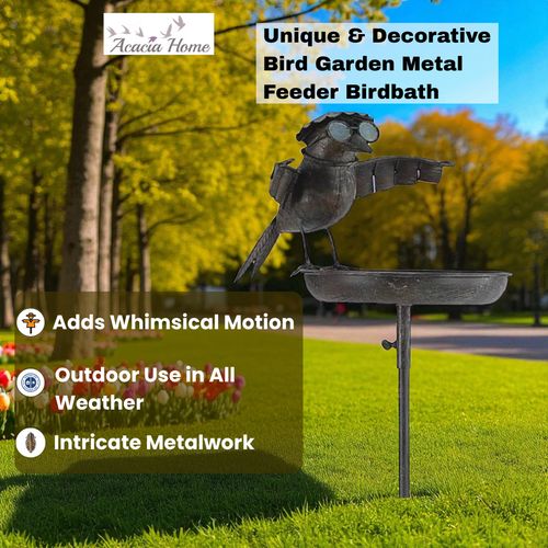 51" METAL BIRD FEEDER GARDEN STAKE