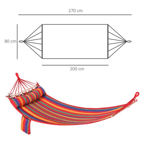 Cotton Hammock Soft Portable Swing Sleeping & Headrest & Side Pocket Chair