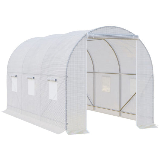 Outsunny  3.5 L x 2 W x 2H m Walk-in Greenhouse-White PE White 3.5m x 2m x 2m