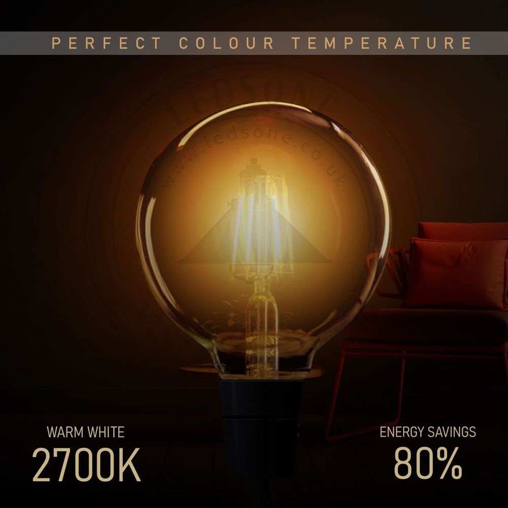 10 Pack E27 LED Edison Dimmable Vintage Amber Glass Warm white 2700K Light Bulbs