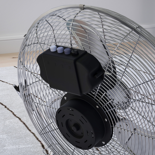 HOMCOM Electric Portable Table Fan with Powerful Airflow, Silver Tone