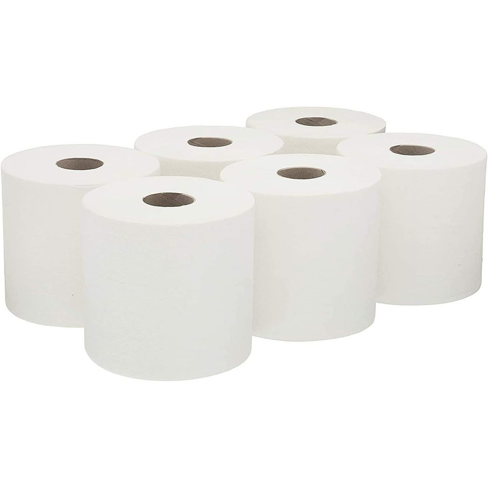 ASPECT Kitchen Rolls Centrefeed (12 Rolls, White) | 2 Ply Embossed Pattern Paper Towels | Strong and Absorbent Tissue Paper | UK Supplier | Wipe Away | Perfect for Commercial & Kitchen Use