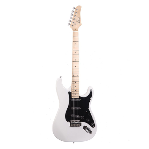 Glarry GST Stylish Electric Guitar Kit with Black Pickguard White