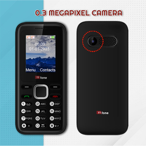 TTfone TT150 Blue Dual SIM with Mains Charger, O2 Pay As You Go