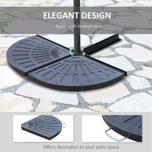 2 Piece Colophony Fan-Shaped Garden Parasol Umbrella Base