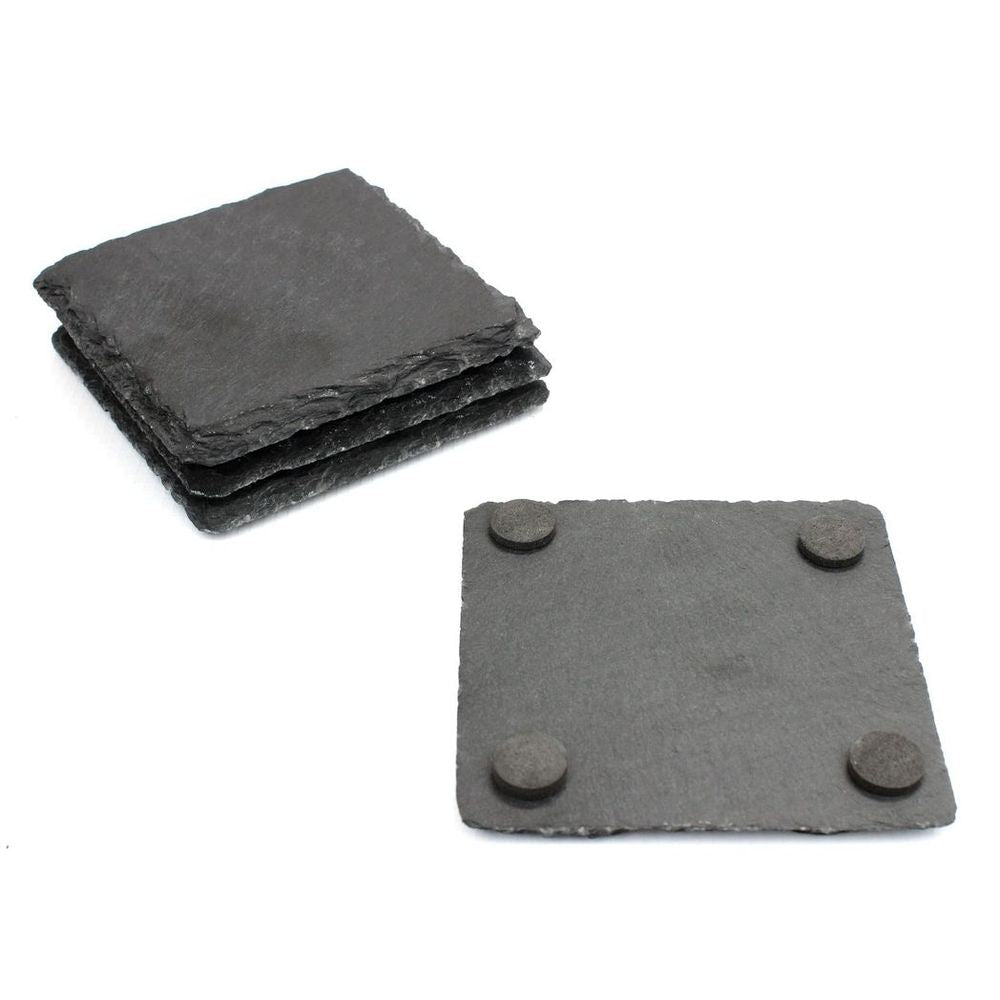Contemporary Slate Placemats & Coasters - Set of 16 | High Quality & Stylish - Maison & White