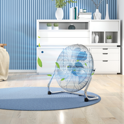 HOMCOM Electric Portable Table Fan with Powerful Airflow, Silver Tone