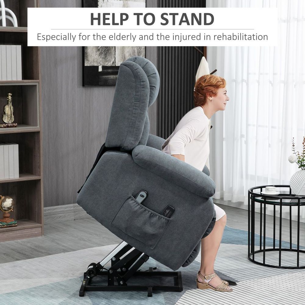 HOMCOM Heavy Duty Riser & Recliner Chair Lift - Dark Grey - for Elderly - Best Quality