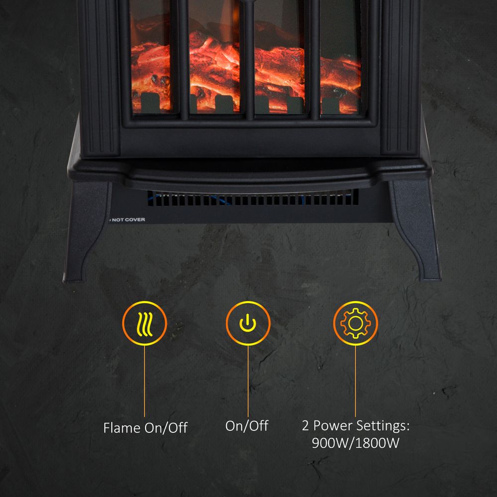 Electric Heater, 1000W/2000W-Black