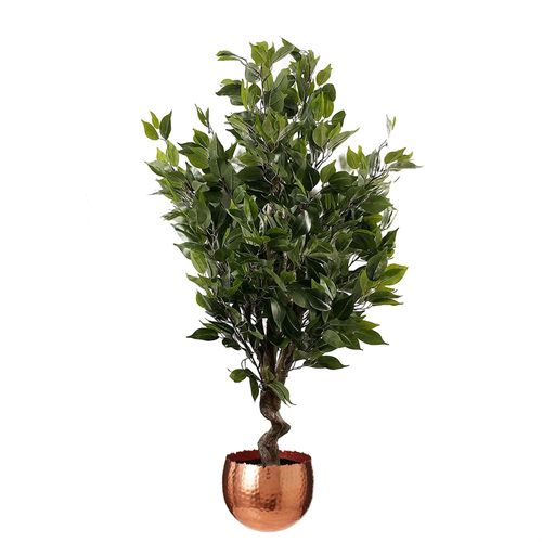110cm Leaf Realistic Artificial Ficus Tree / Plant  Copper Curve Planter