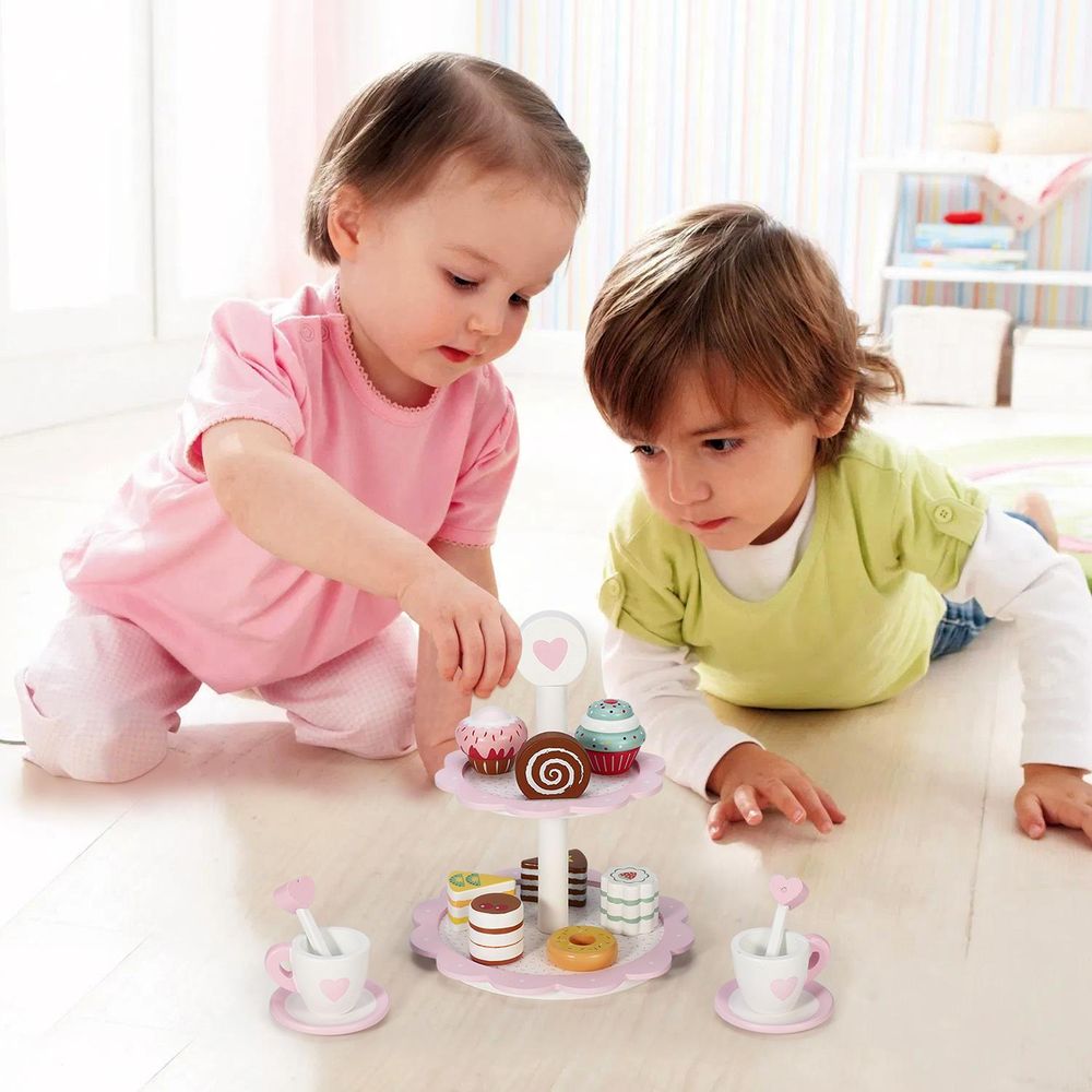 SOKA Dessert Tower-Heart 0000276 - Vibrant, Imaginative, and Educational Wooden Toy for Toddlers
