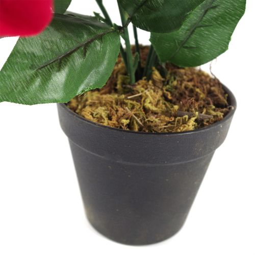 Artificial Christmas Xmas Red Poinsettia 40cm Gold Honeycomb Metal Planter