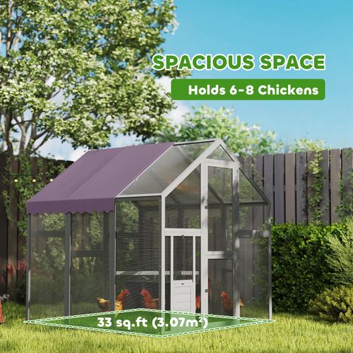 PawHut Large Walk In Chicken Run for 6-8 Poultries, 1.7 x 1.8 x 1.8 m