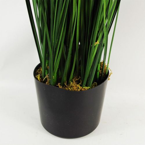 130cm Artificial Onion Grass Plant with Gold Metal Planter