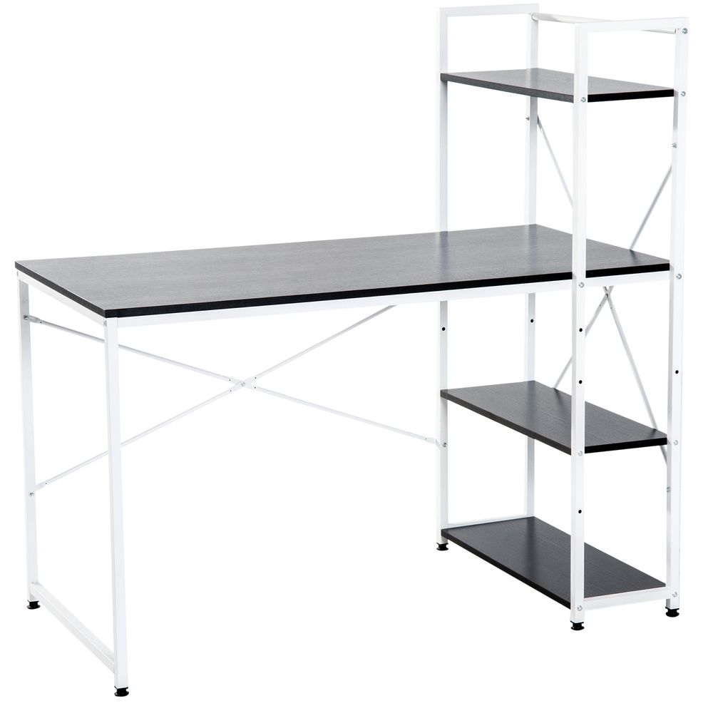 Computer Workstation Metal Frame-White/ Black Colour