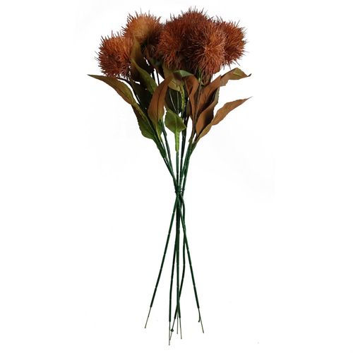 70cm Globe Thistle Yellow Ball Artificial Flower Stem