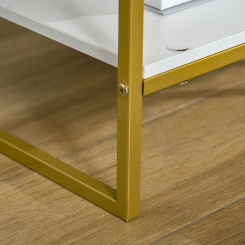 HOMCOM Modern Bedside Table Set of 2 Side Table Shelf Drawer Bedroom
