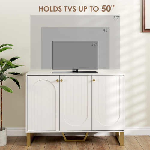 HOMCOM Sideboard with Adjustable Shelves & Doors for Living Room, White