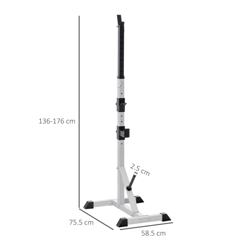 Adjust Pair of Barbell Squat Racks Stand Weight Lifting Bench Press Gym HOMCOM