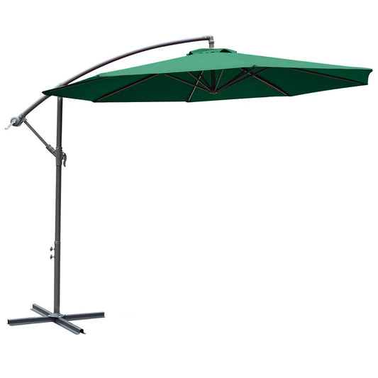 Outsunny  3m Garden Parasol Sun Shade Umbrella-Green Green 300cm x 300cm x 260cm