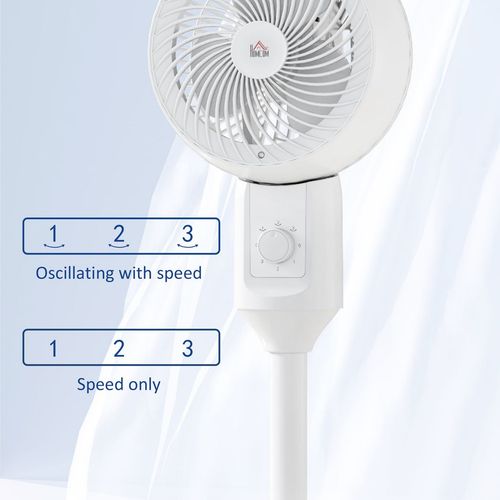 HOMCOM 9 Inch Air Circulator Fan 70° Oscillation Carry Handle Black White