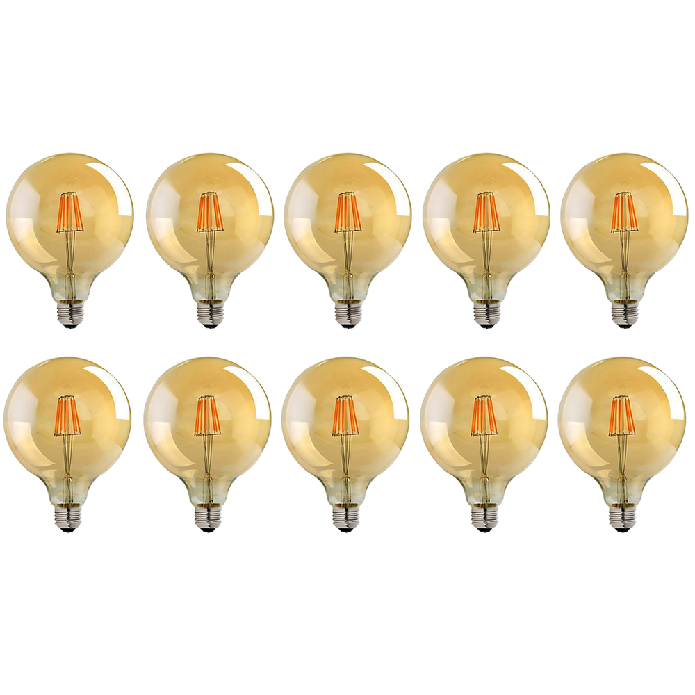 10 Pack E27 LED Edison Dimmable Vintage Amber Glass Warm white 2700K