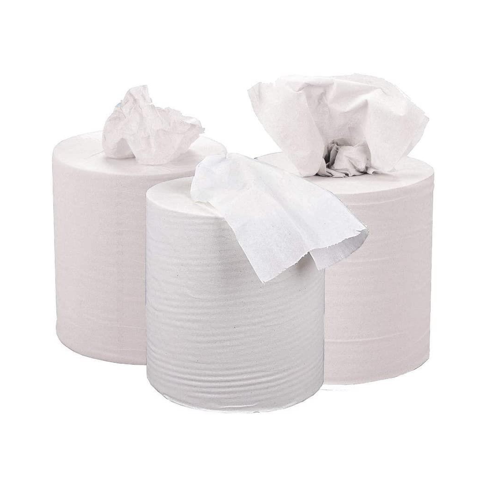 ASPECT Kitchen Rolls Centrefeed (12 Rolls, White) | 2 Ply Embossed Pattern Paper Towels | Strong and Absorbent Tissue Paper | UK Supplier | Wipe Away | Perfect for Commercial & Kitchen Use