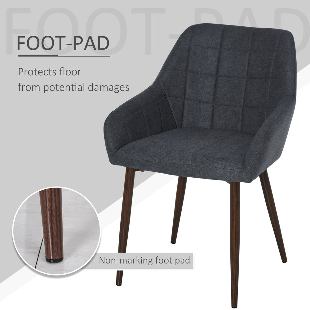 HOMCOM Dining Chair: Stylish, Padded, Metal Leg - Home & Office