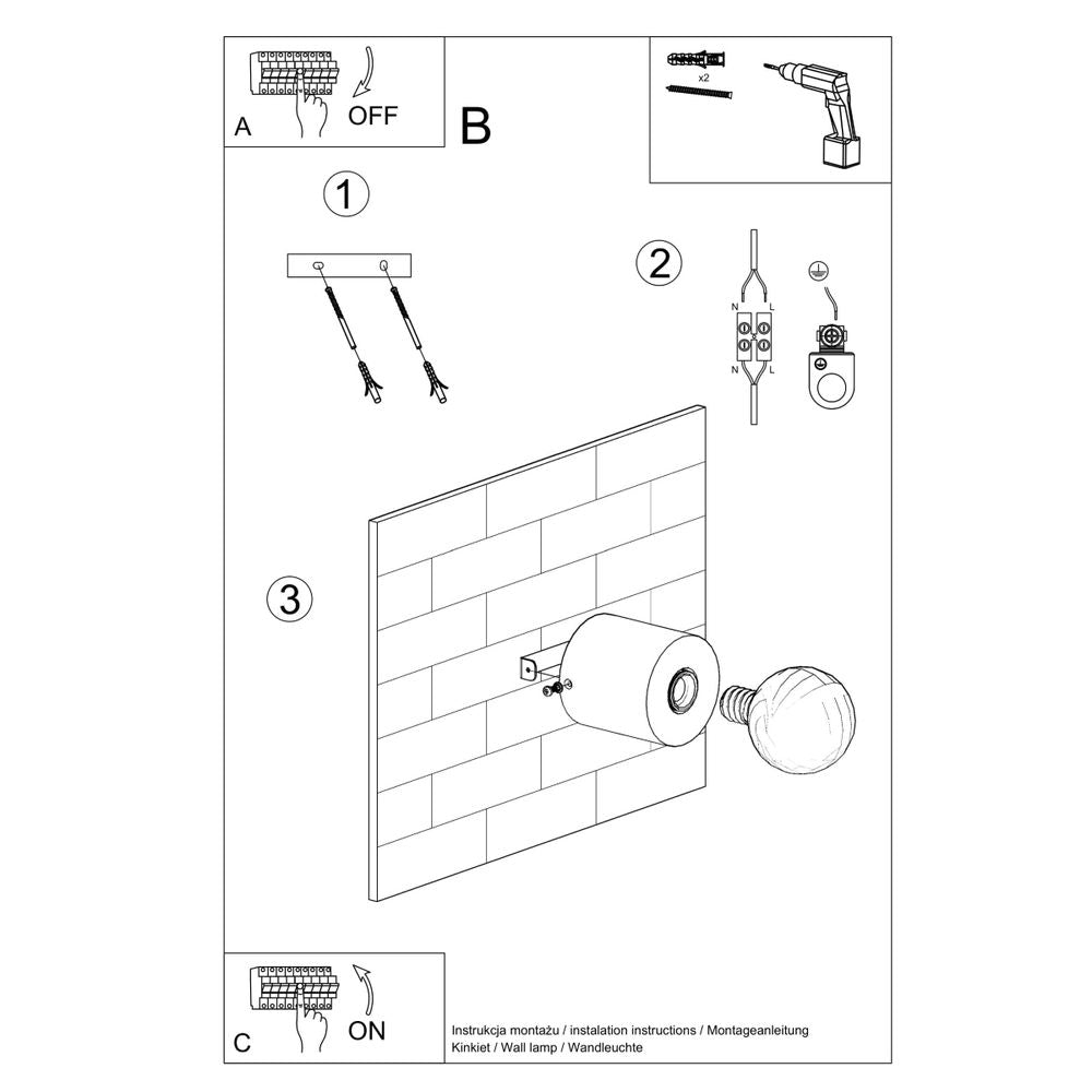 Industrial Design Wall Lamp - High Quality Concrete - E27 Socket