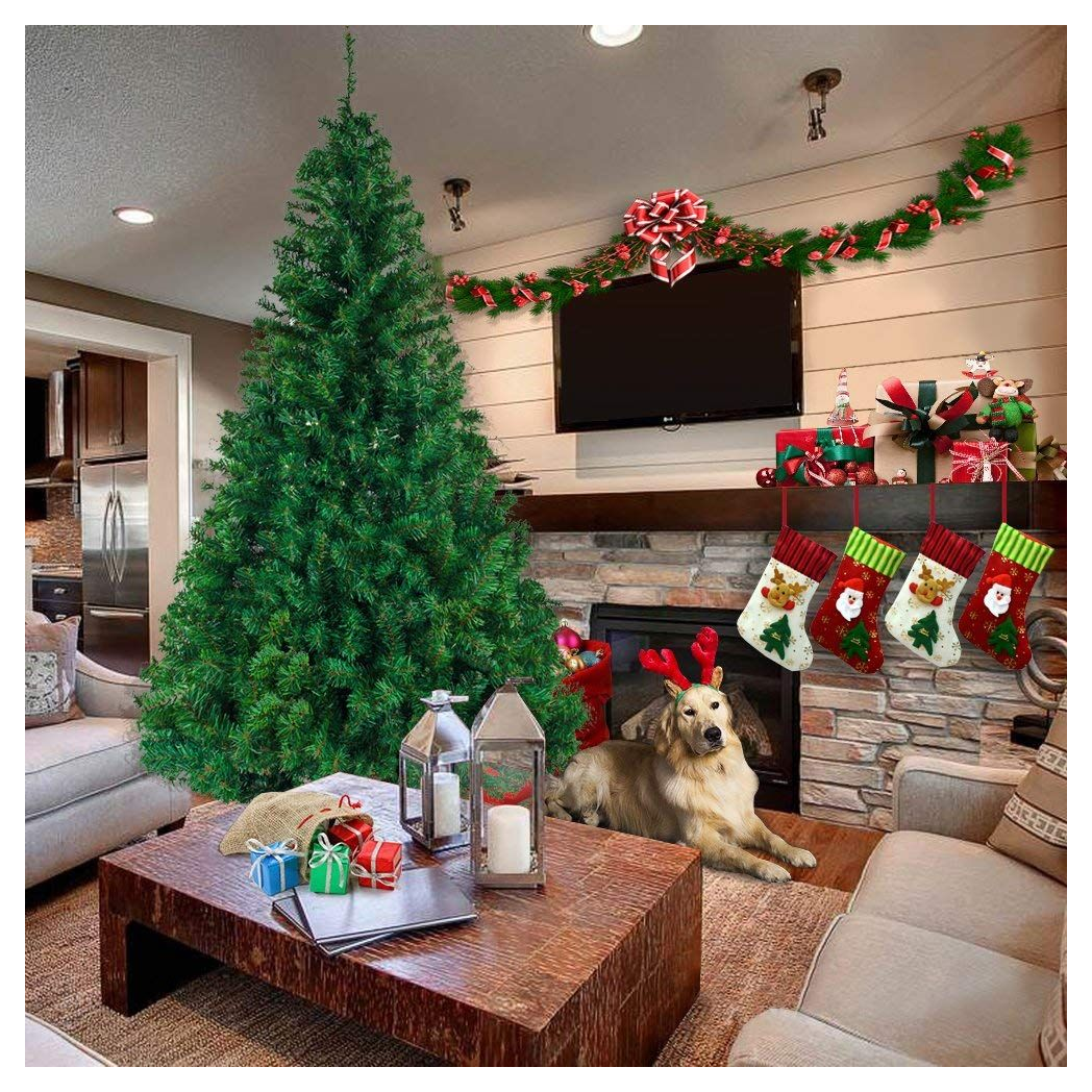 7ft 1100 Branch Christmas Tree | Artificial PVC | Metal Base | Green