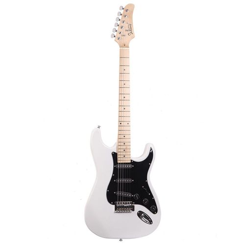 Glarry GST Stylish Electric Guitar Kit with Black Pickguard White